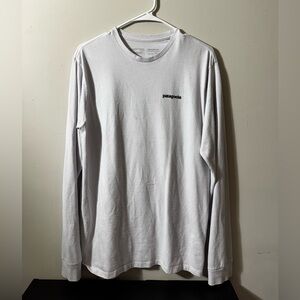 Patagonia White Long-Sleeve Crew Shirt with Small Logo